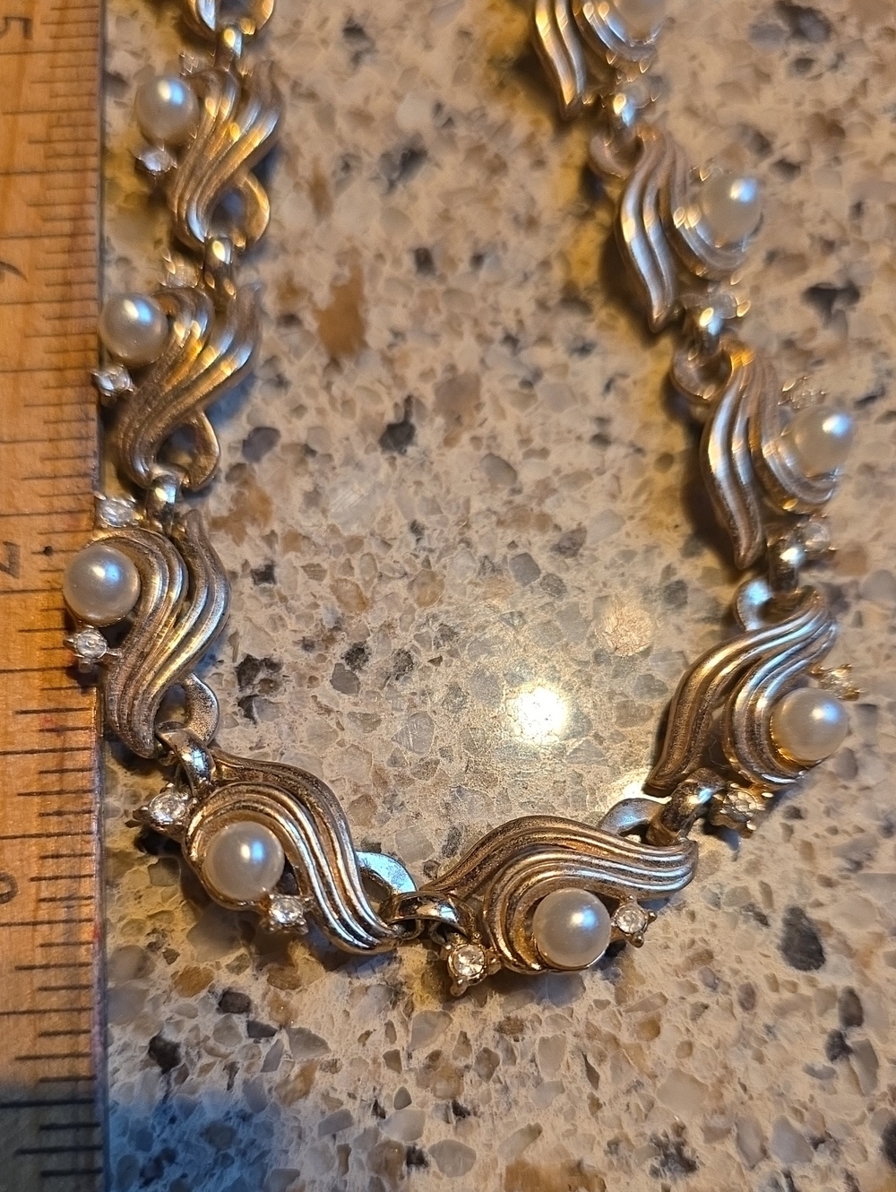 Gold Tone Pearl Accent Necklace - Elegant Women's Jewelry